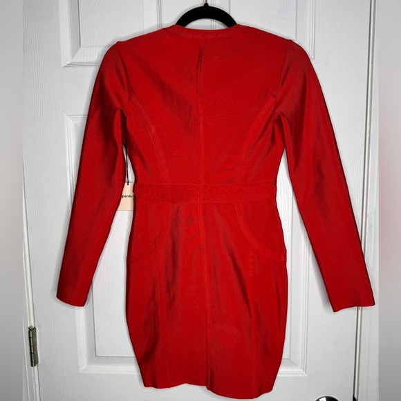 SUPERDOWN Revolve Brynn Front Zip Red Mini Bandage Dress Size S NEW - Picture 4 of 8